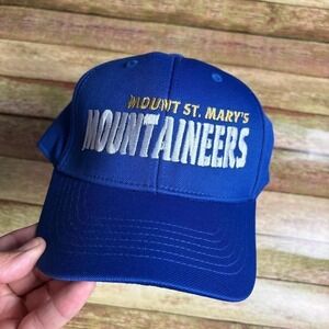 blue Mount St. Mary's Mountaineers collegiate cap by Fanthread